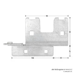 Hörmann Knotenblech, Beschlag L, Ausführung Links, Baureihe 30 -Türen Verkauf 3044999 hoermann knotenblech beschlag l ausfuehrung links baureihe 30 masse bild 2