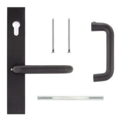 Hörmann Aluminium-Drückergarnitur, Schloss Aufliegend, PZ 60/60 Mm -Türen Verkauf 770440 hoermann aluminium drueckergarnitur schloss aufliegend pz 60 60 mm lieferumfang