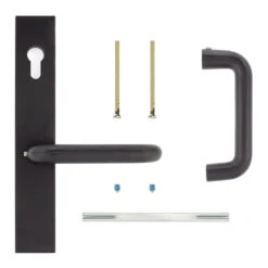 Hörmann Aluminium-Drückergarnitur, Schloss Aufliegend, PZ 60/48 Mm -Türen Verkauf 770442 hoermann aluminium drueckergarnitur schloss aufliegend pz 6048 mm lieferumfang