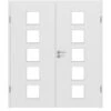 HÖRMANN Doppelflügeltür Bütte Weiß Duradecor ProLine Mit Lichtausschnitt LA 5 Mit Zarge
