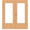 HÖRMANN Doppelflügeltür Französische Buche Duradecor ProLine Mit Lichtausschnitt LA-DIN Mit Zarge