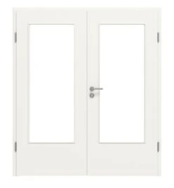 HÖRMANN Doppelflügeltür Verkehrsweiß RAL 9016 Duradecor ProLine Mit Lichtausschnitt LA-DIN Mit Zarge