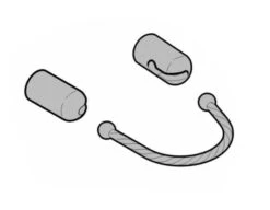 Hörmann Schlüsseldraht Inkl. Schraubhülsen Für HSD Handsender, Alu-Look