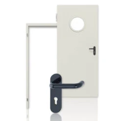 HÖRMANN Innentür-Set Stahl Mehrzwecktür D65-1 OD Mit Rundem Lichtausschnitt Inkl. Zarge DryFix