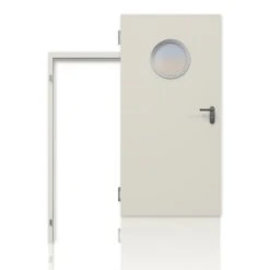 HÖRMANN Komplettset Mehrzwecktür MZ-1 Mit Rundem Lichtausschnitt Inkl. Eckzarge