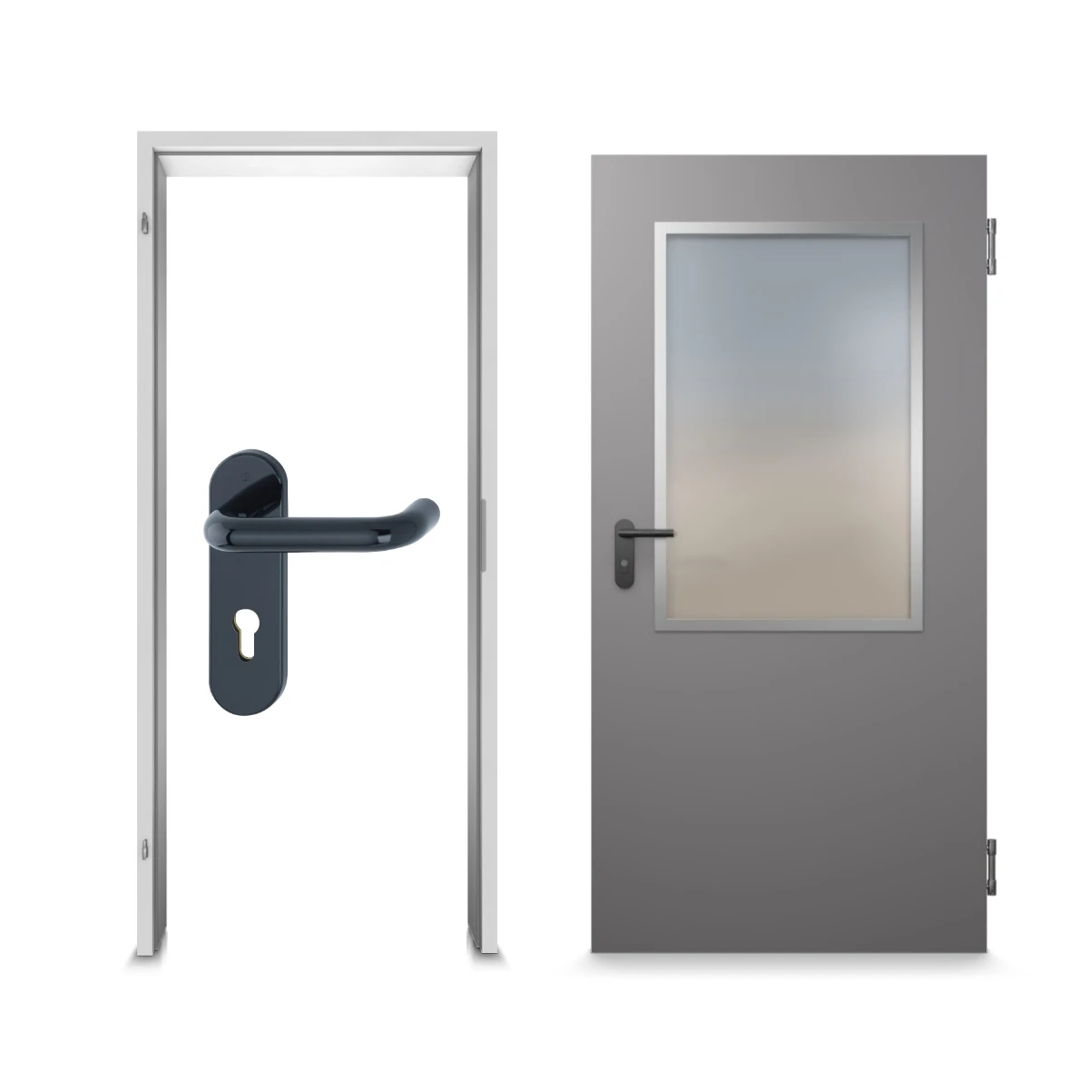 HÖRMANN Innentür-Set Stahl Innentür OIT 40-1 Mit Lichtausschnitt LA-B6 Inkl. Eckzarge 1 HÖRMANN Innentür-Set Stahl Innentür OIT 40-1 Mit Lichtausschnitt LA-B6 Inkl. Eckzarge