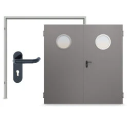 HÖRMANN Innentür-Set 2-flg. Innentür ZK Mit Rundem Lichtausschnitt Inkl. Eckzarge